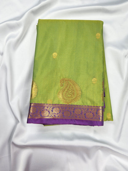 Paisley & Motifs - Kancheevaram semi-silk saree