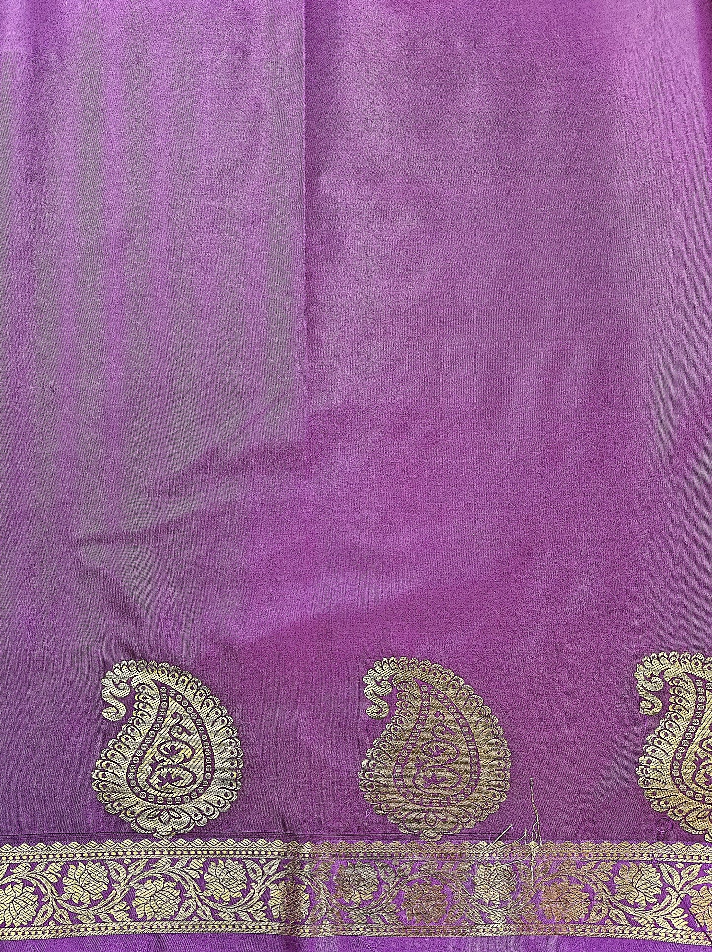 Paisley & Motifs - Kancheevaram semi-silk saree