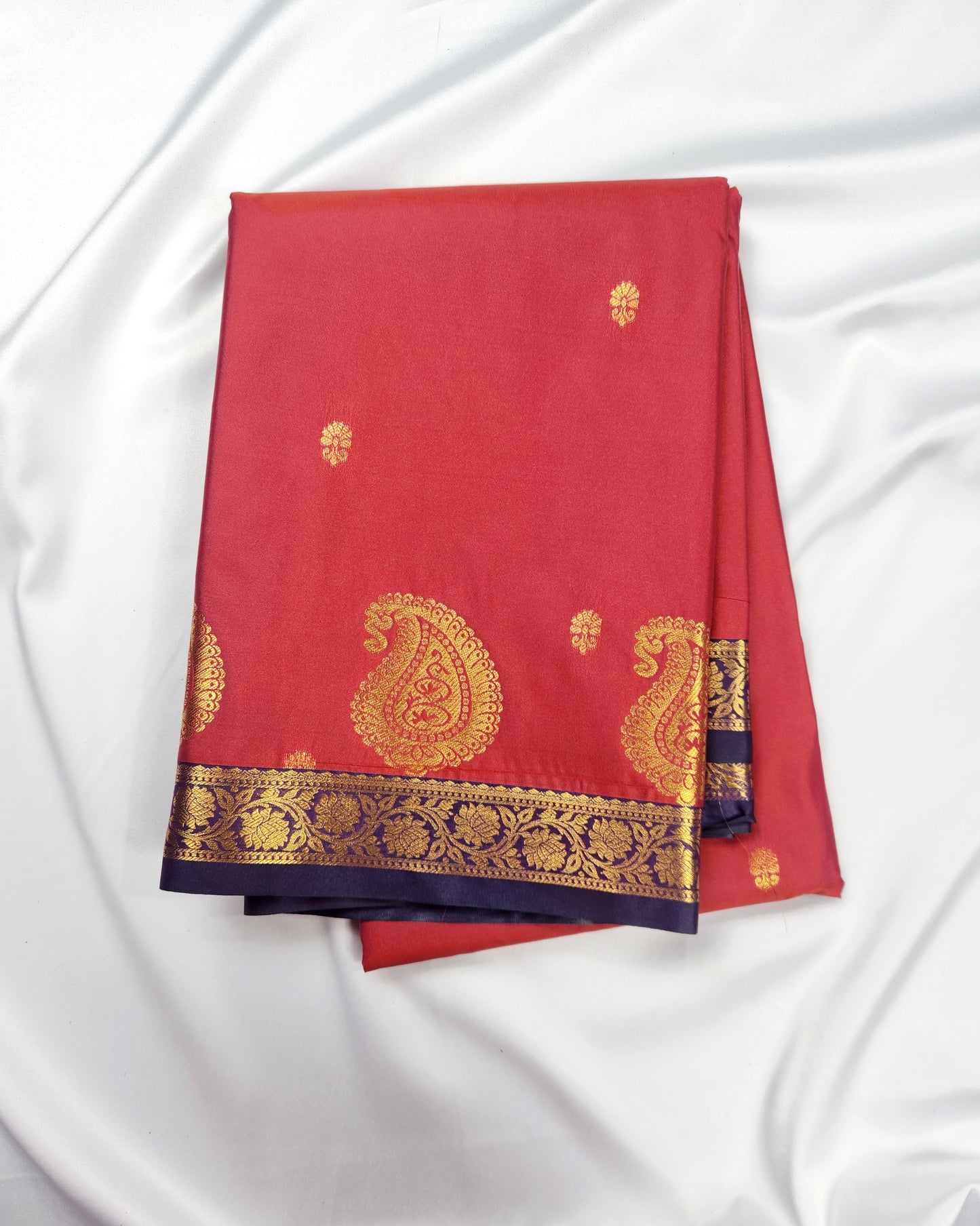 Paisley & Motifs - Kancheevaram semi-silk saree