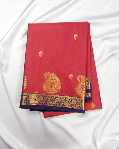 Paisley & Motifs - Kancheevaram semi-silk saree
