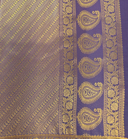 Paisley & Motifs - Kancheevaram semi-silk saree