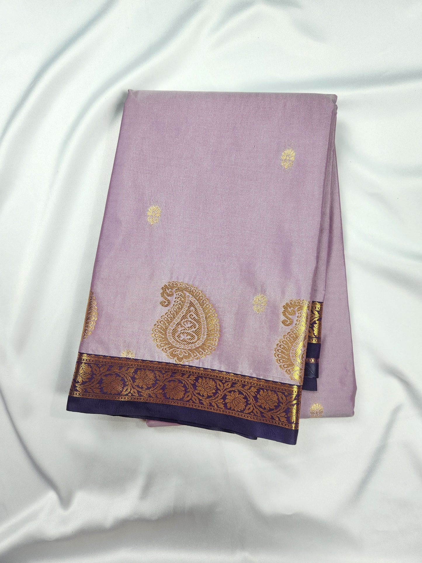 Paisley & Motifs - Kancheevaram semi-silk saree