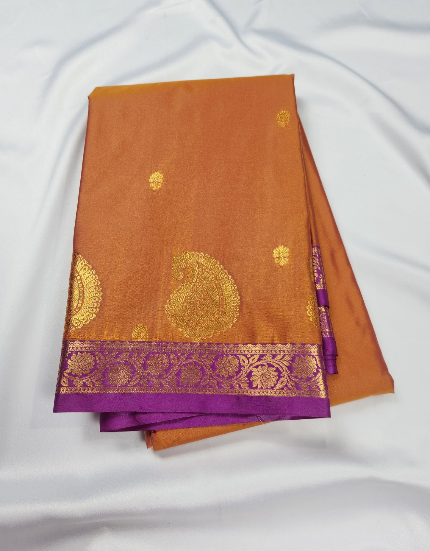 Paisley & Motifs - Kancheevaram semi-silk saree