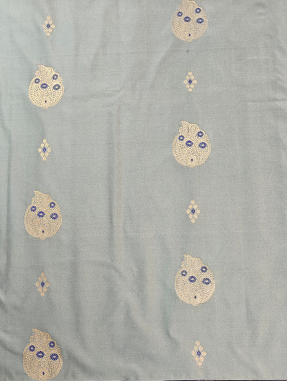 Kancheevaram semi silk saree with golden brocades