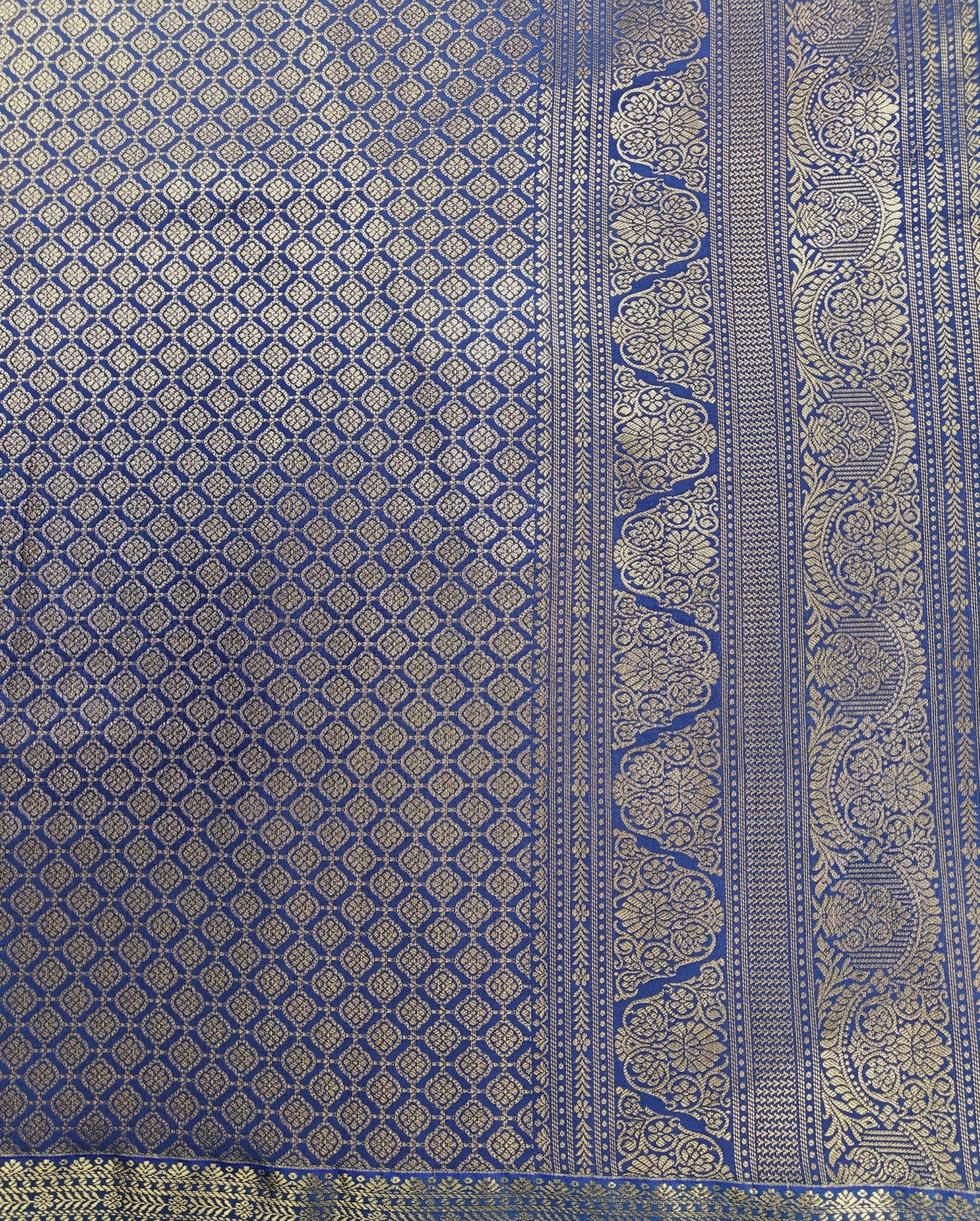 Kancheevaram semi silk saree with golden brocades