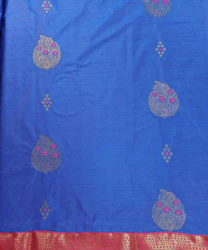Kancheevaram semi silk saree with golden brocades