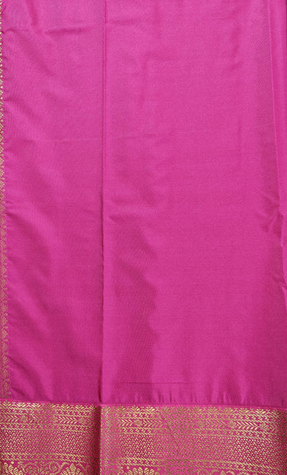 Kancheevaram semi silk saree with golden brocades