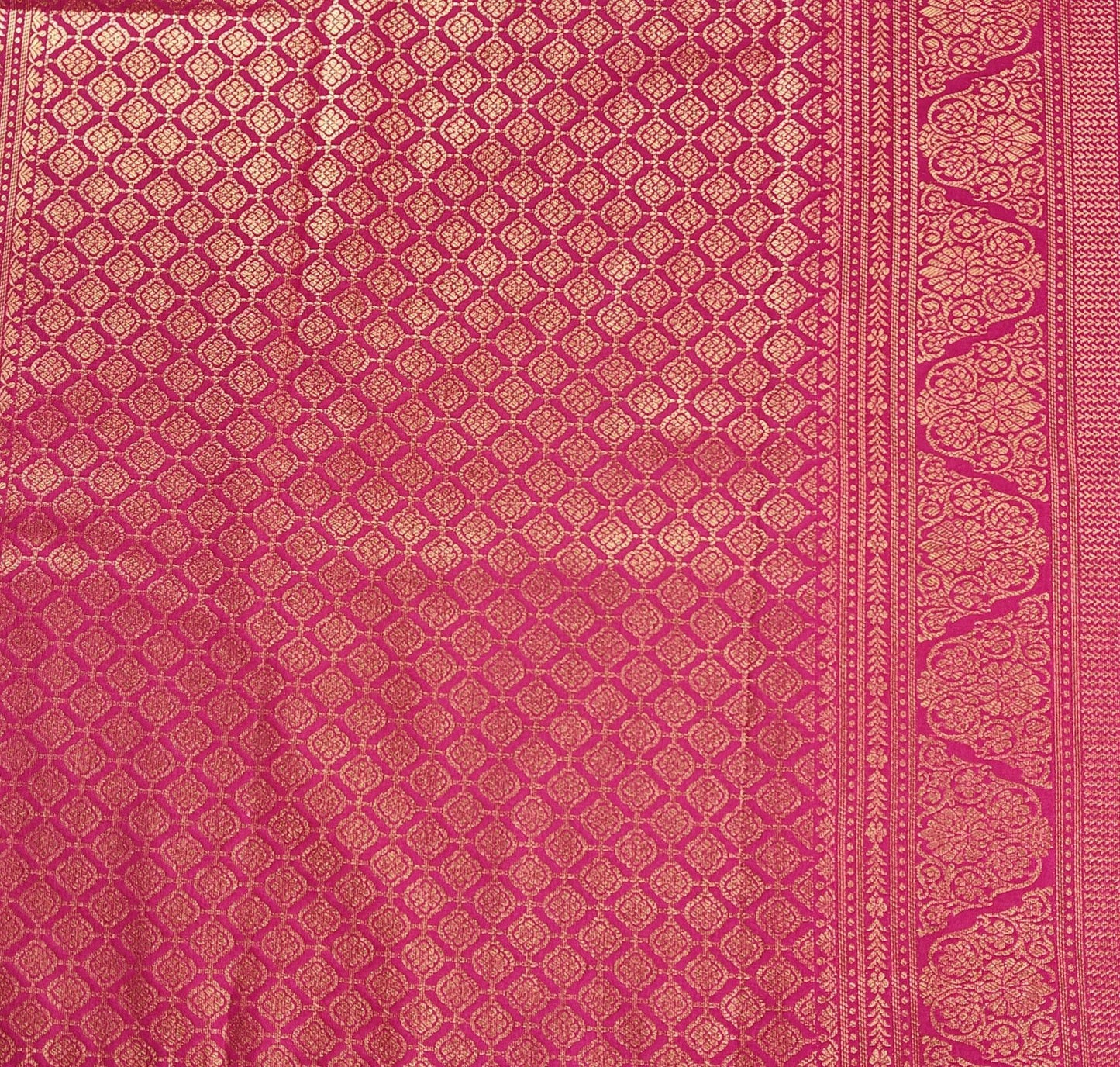 Kancheevaram semi silk saree with golden brocades