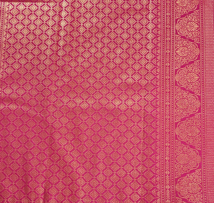 Kancheevaram semi silk saree with golden brocades