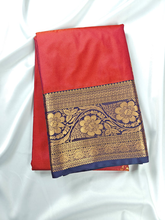 Loomed Weave - Kancheevaram semi-silk saree