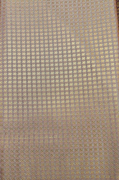 Checkered Weave - Kancheevaram semi-silk saree