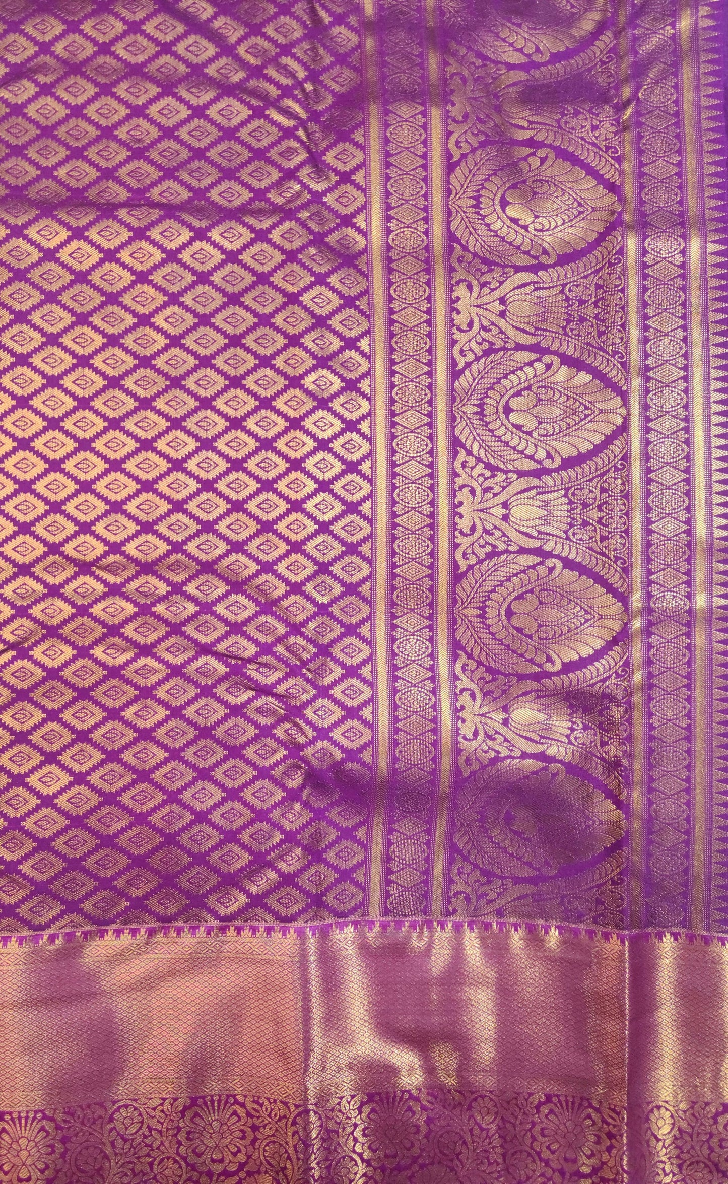 Peacock Symphony -  Kancheevaram semi-silk