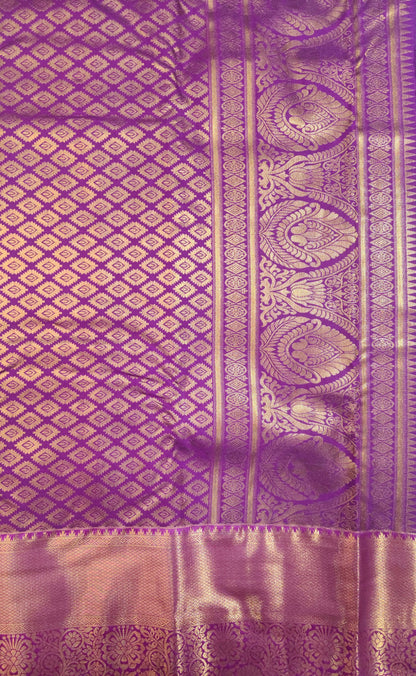 Peacock Symphony -  Kancheevaram semi-silk