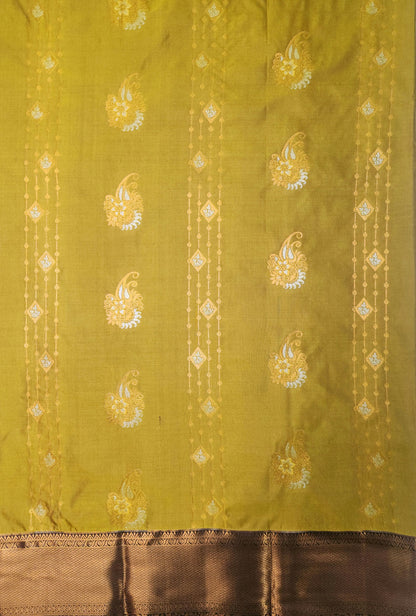 Peacock Symphony -  Kancheevaram semi-silk