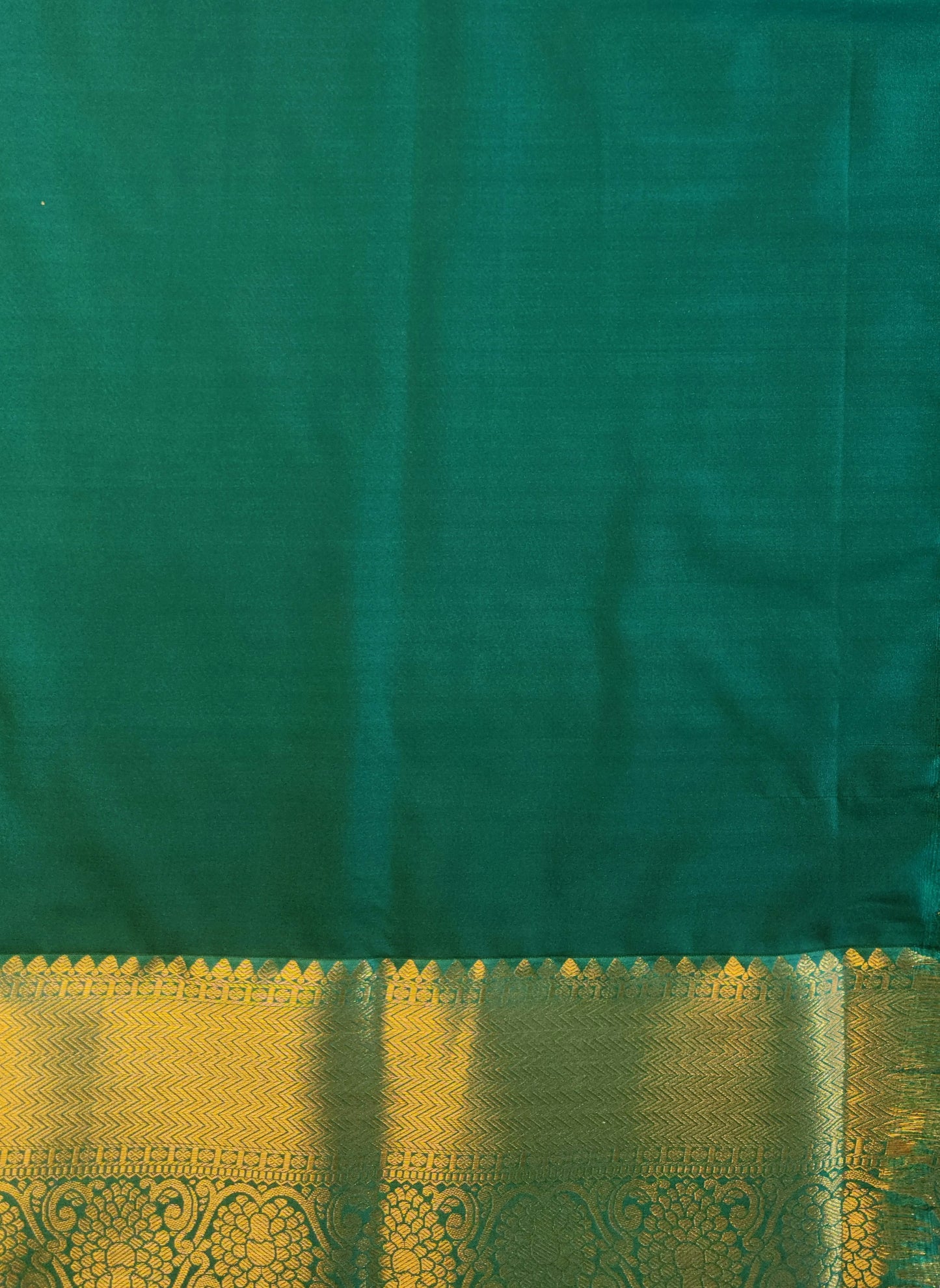 Golden groove - Kancheevaram semi-silk saree with motifs all over