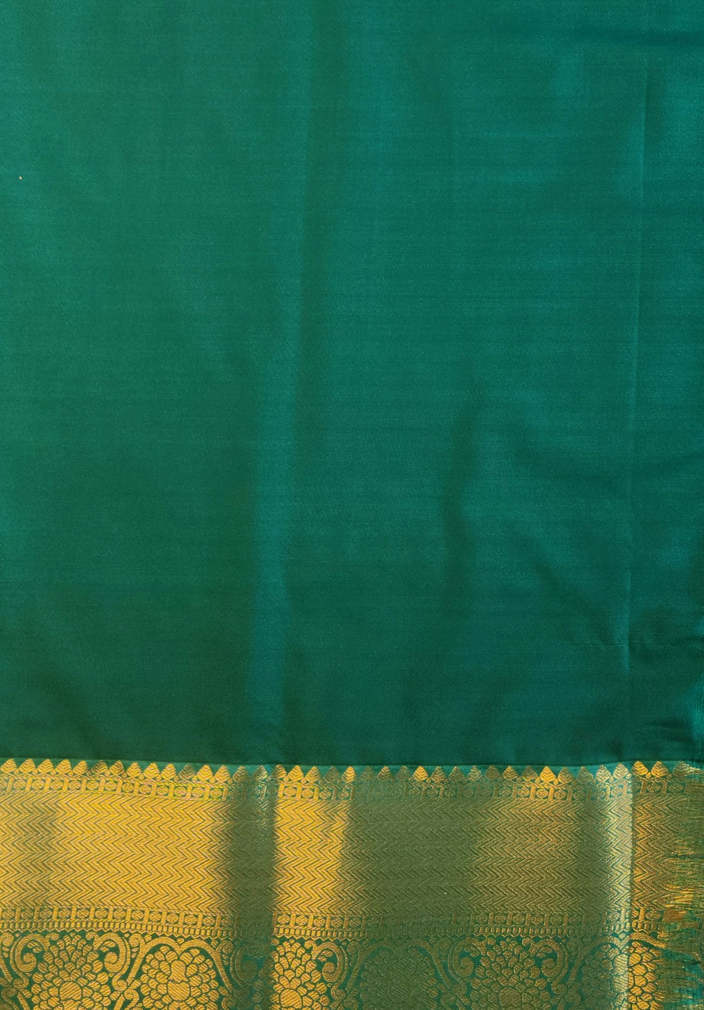 Golden groove - Kancheevaram semi-silk saree with motifs all over