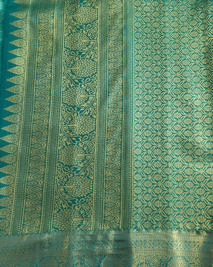 Ornate Radiance - Kancheevaram semi-silk saree