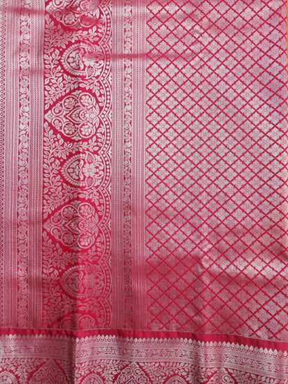 Temple Radiance - Kancheevaram semi-silk saree with contrasting pallu