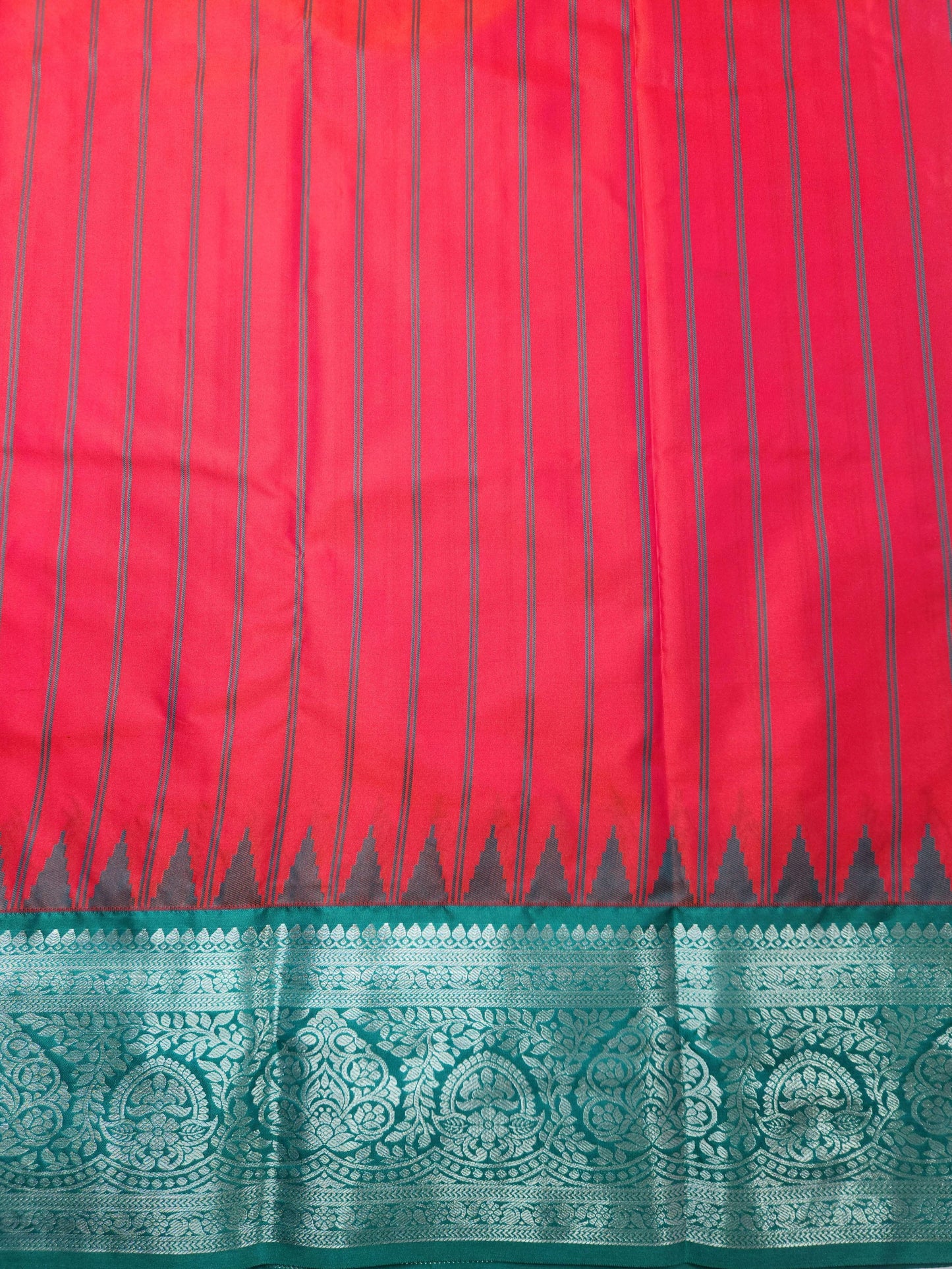 Temple Radiance - Kancheevaram semi-silk saree with contrasting pallu