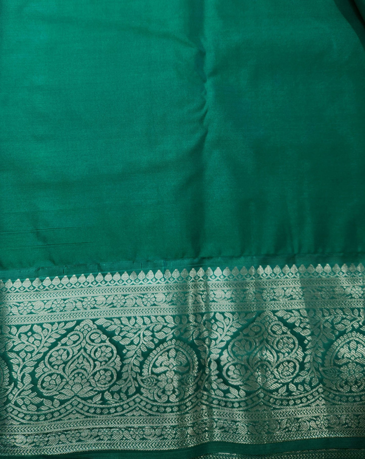 Temple Radiance - Kancheevaram semi-silk saree with contrasting pallu
