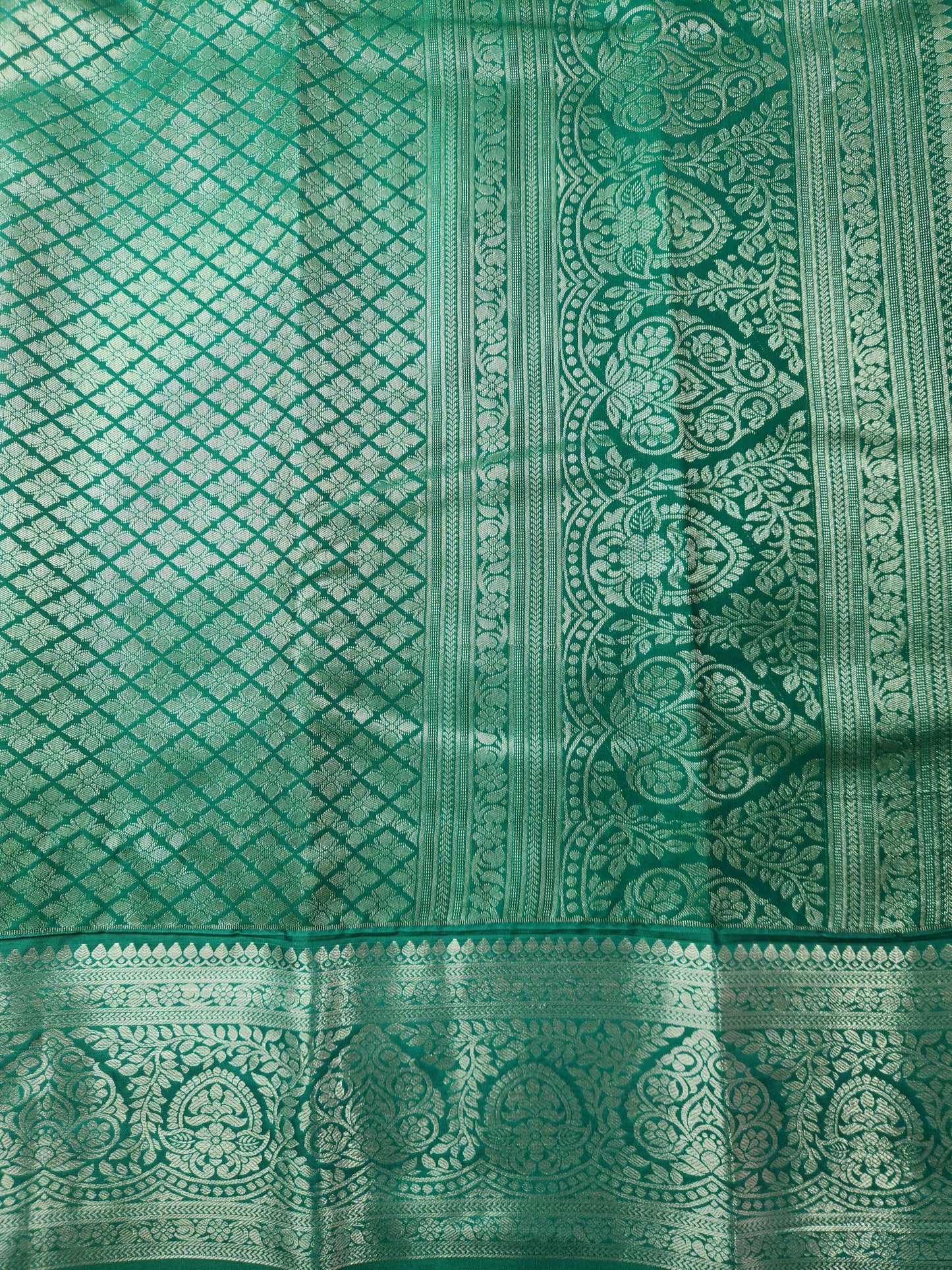 Temple Radiance - Kancheevaram semi-silk saree with contrasting pallu