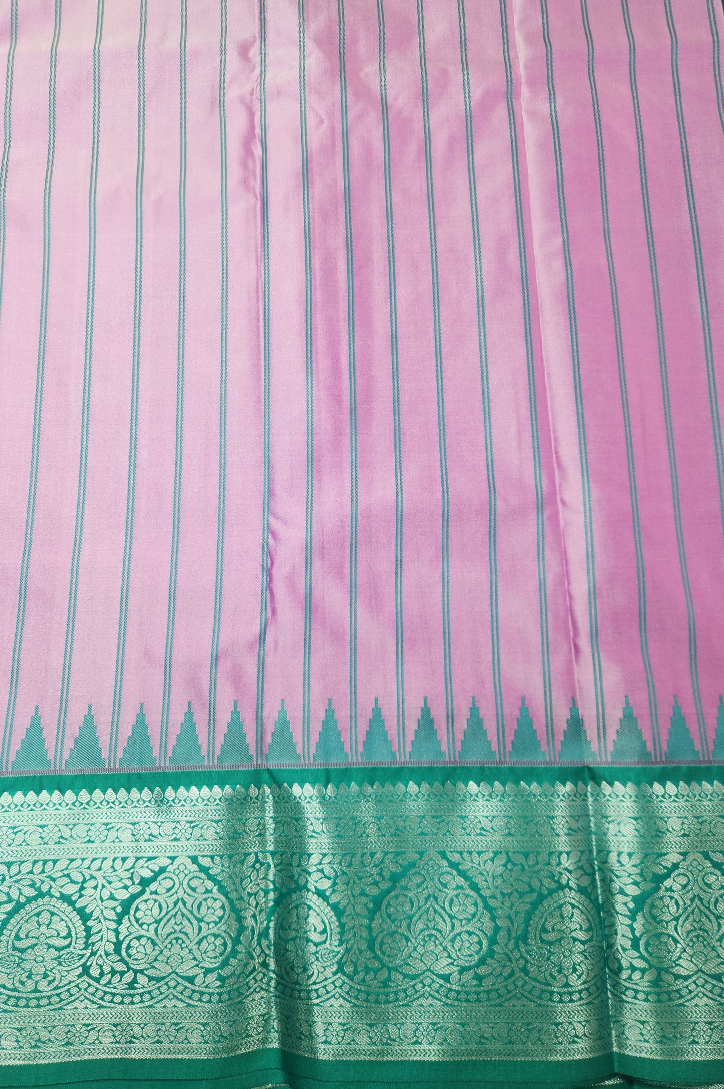 Temple Radiance - Kancheevaram semi-silk saree with contrasting pallu