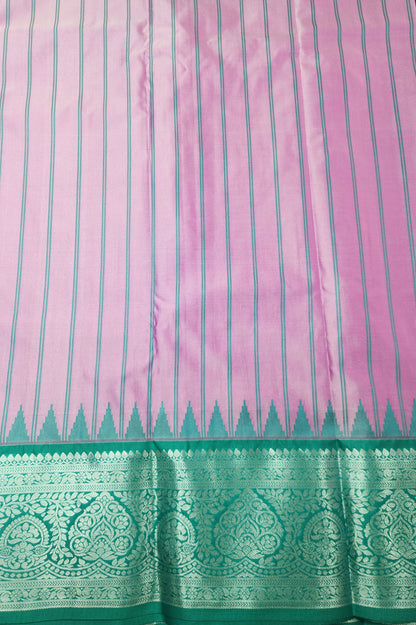 Temple Radiance - Kancheevaram semi-silk saree with contrasting pallu