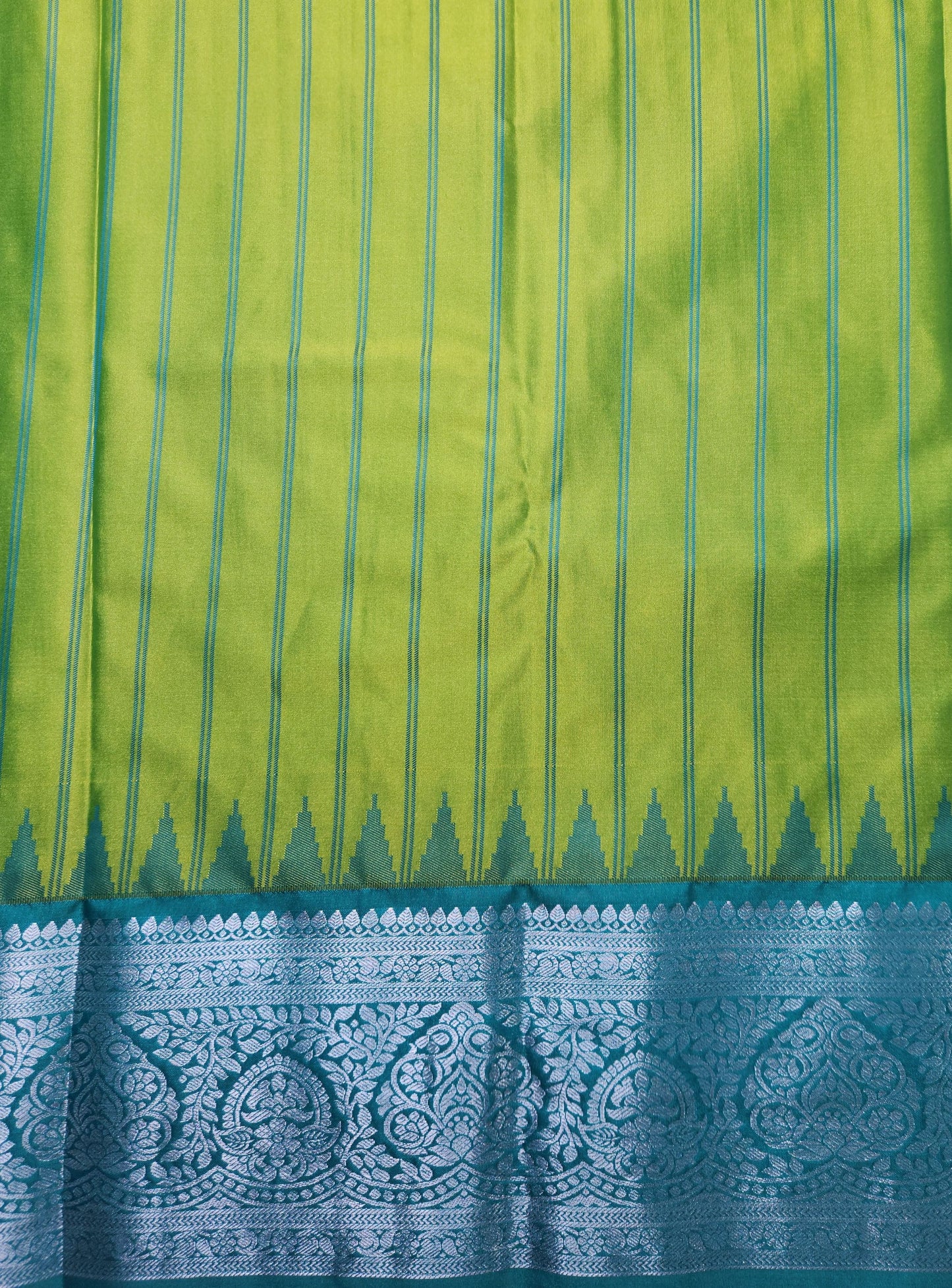 Temple Radiance - Kancheevaram semi-silk saree with contrasting pallu