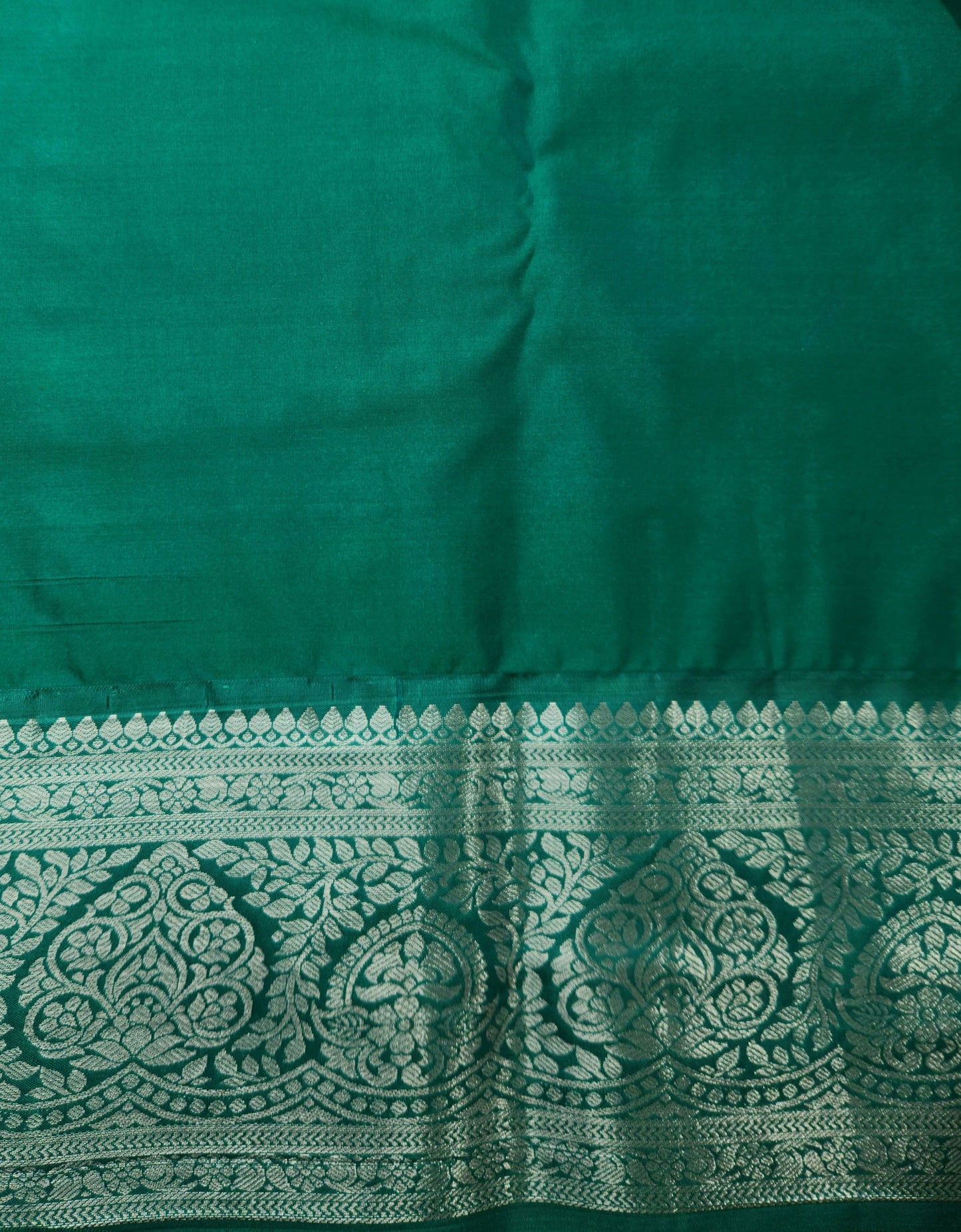 Temple Radiance - Kancheevaram semi-silk saree with contrasting pallu