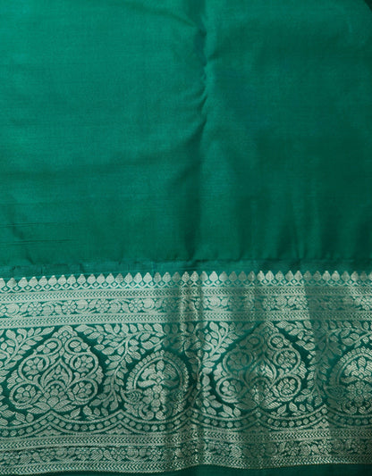 Temple Radiance - Kancheevaram semi-silk saree with contrasting pallu