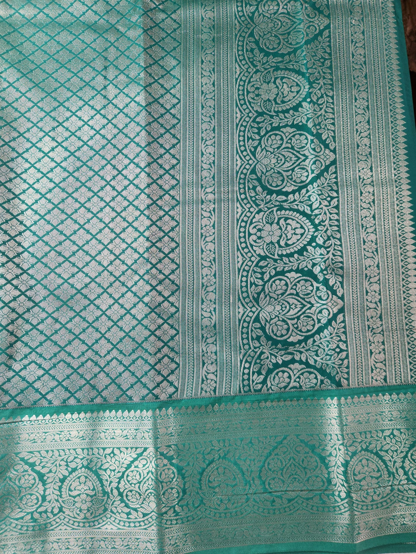 Temple Radiance - Kancheevaram semi-silk saree with contrasting pallu