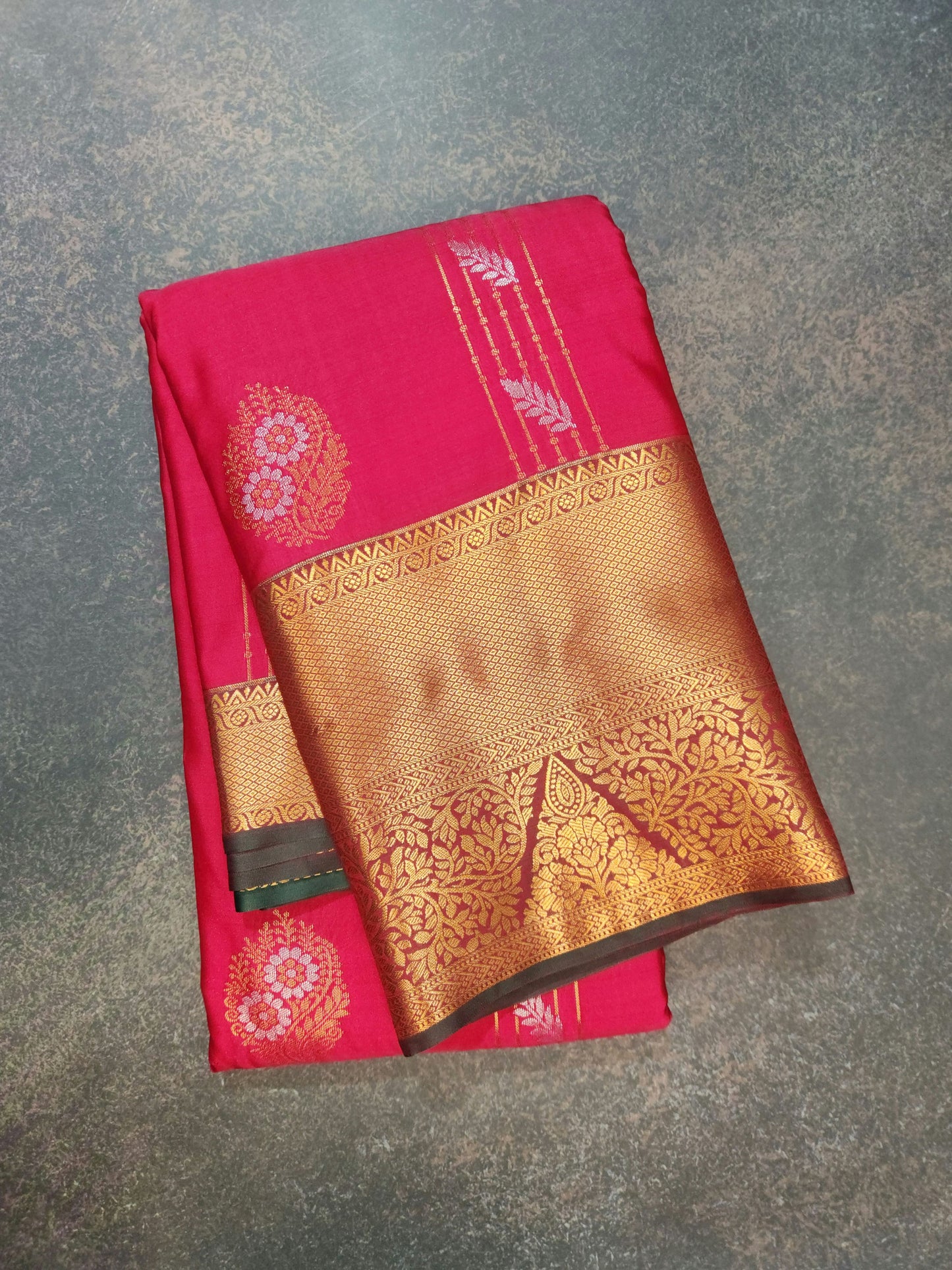 Peacock Symphony -  Kancheevaram semi-silk