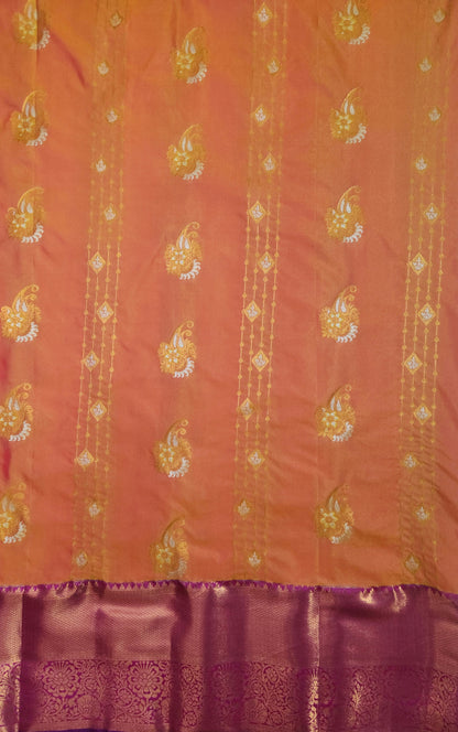 Peacock Symphony -  Kancheevaram semi-silk