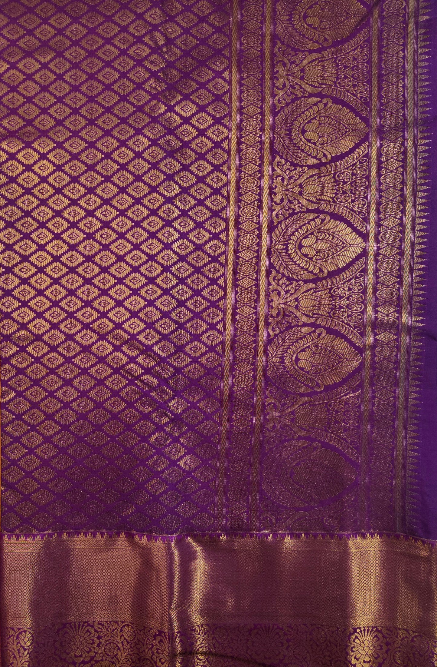 Peacock Symphony -  Kancheevaram semi-silk