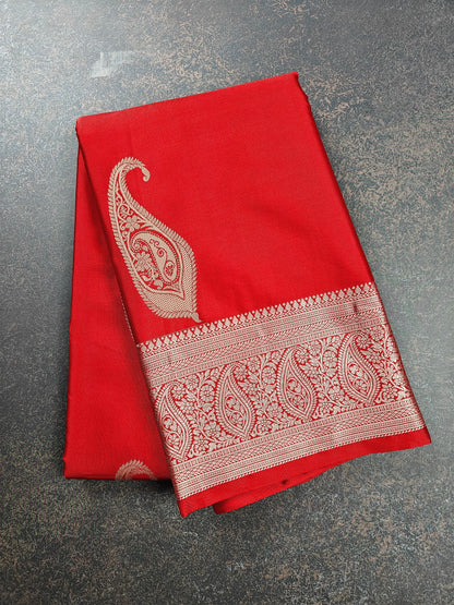 Elegance in Paisley - Kancheevaram semi-silk saree