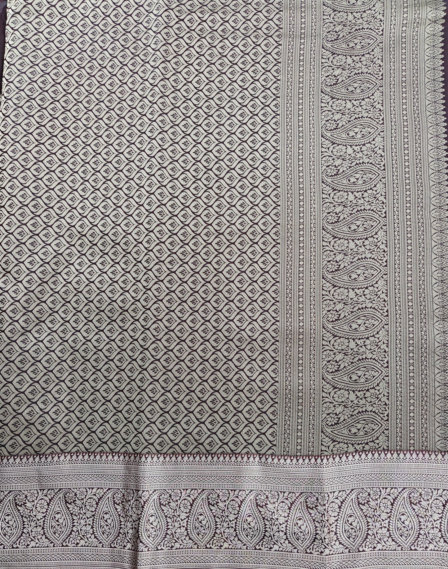 Elegance in Paisley - Kancheevaram semi-silk saree