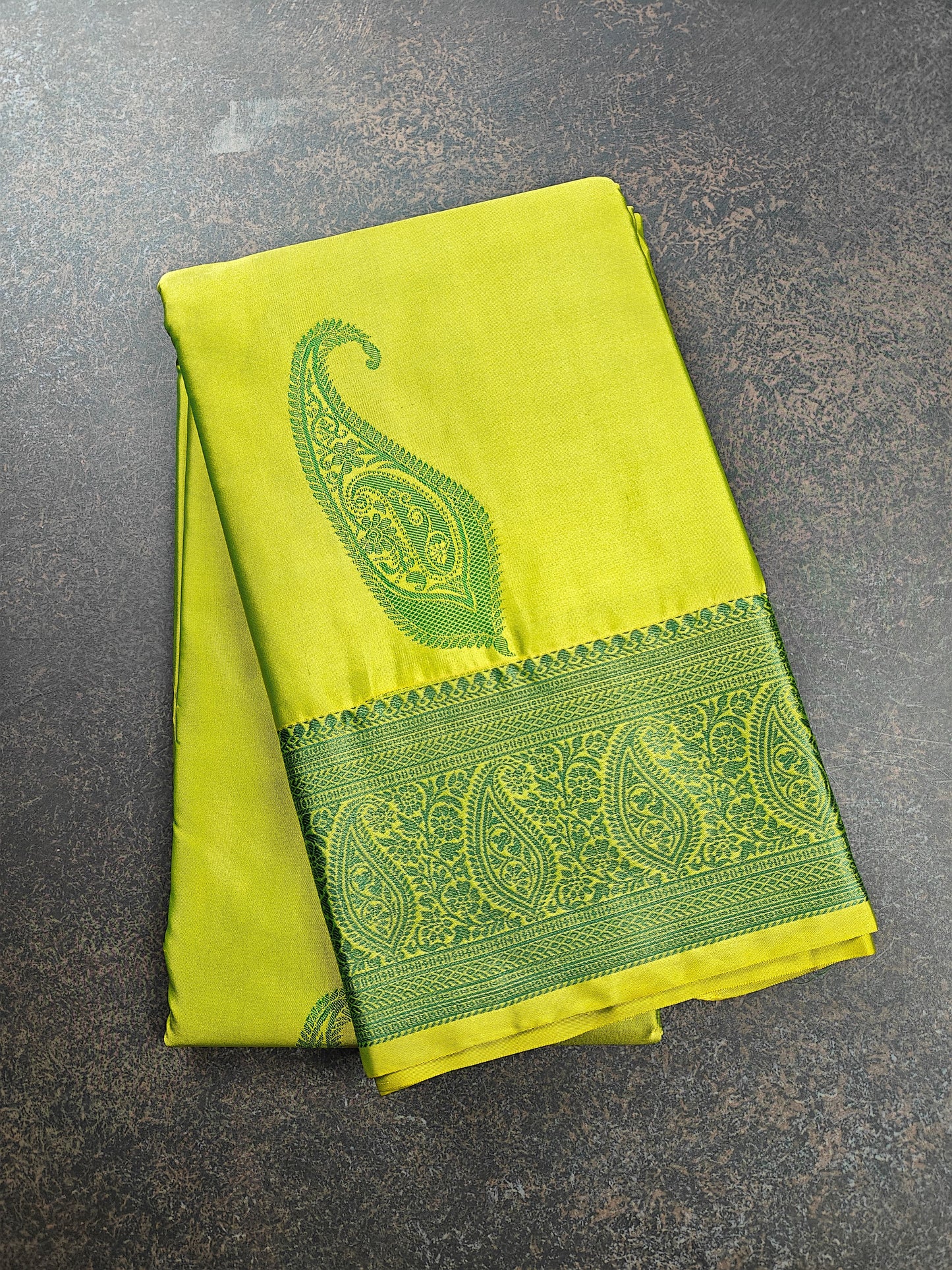Elegance in Paisley - Kancheevaram semi-silk saree