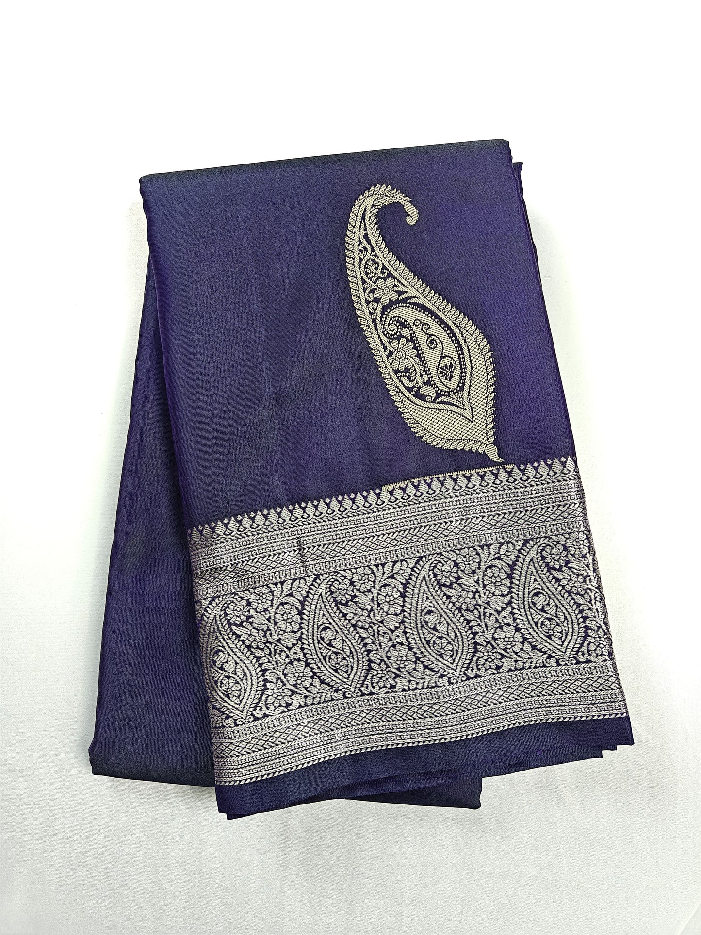 Elegance in Paisley - Kancheevaram semi-silk saree