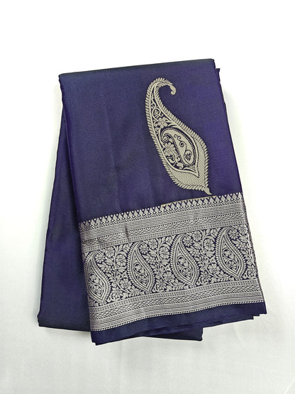 Elegance in Paisley - Kancheevaram semi-silk saree