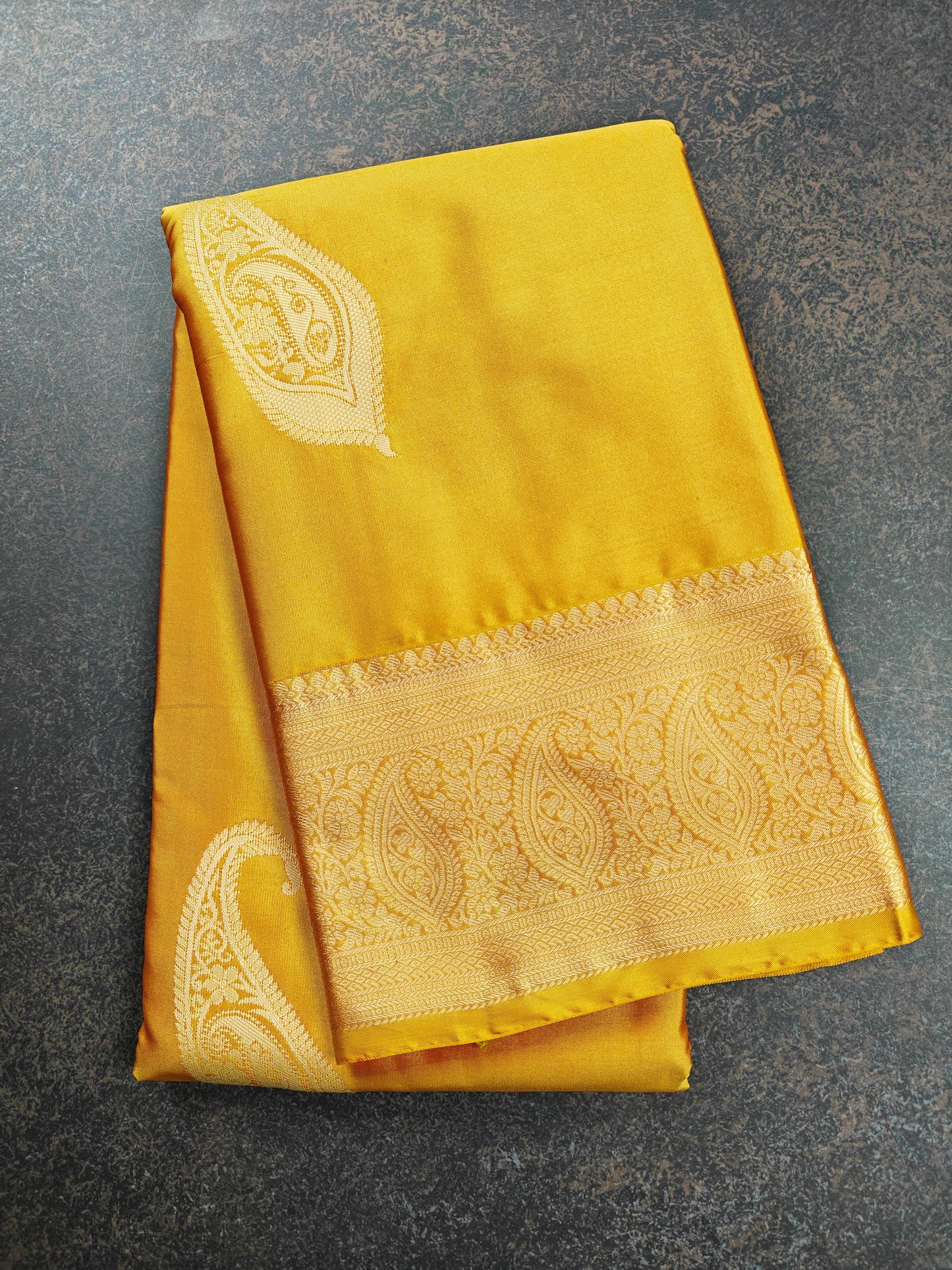 Elegance in Paisley - Kancheevaram semi-silk saree