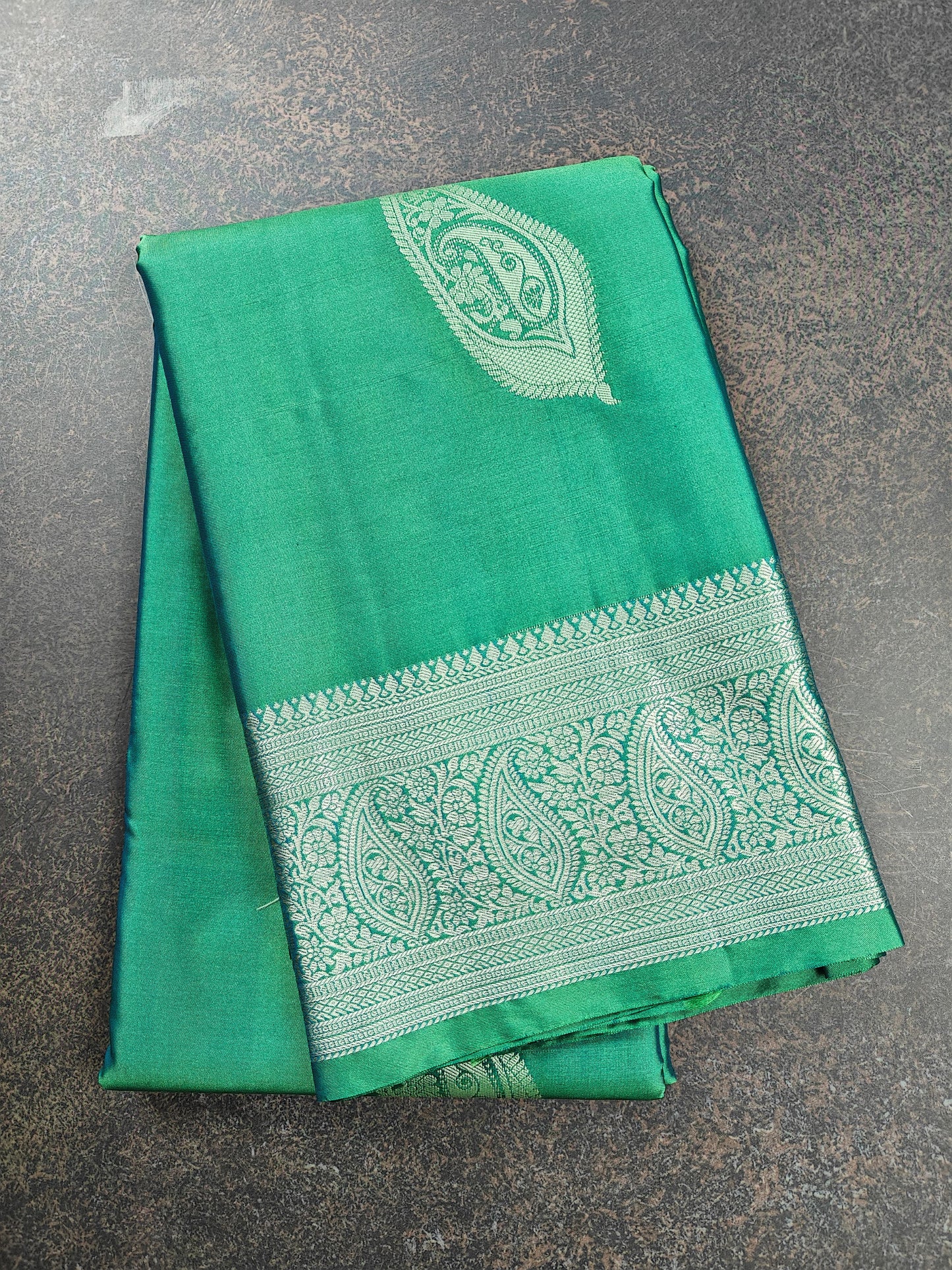 Elegance in Paisley - Kancheevaram semi-silk saree