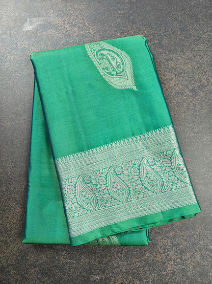 Elegance in Paisley - Kancheevaram semi-silk saree