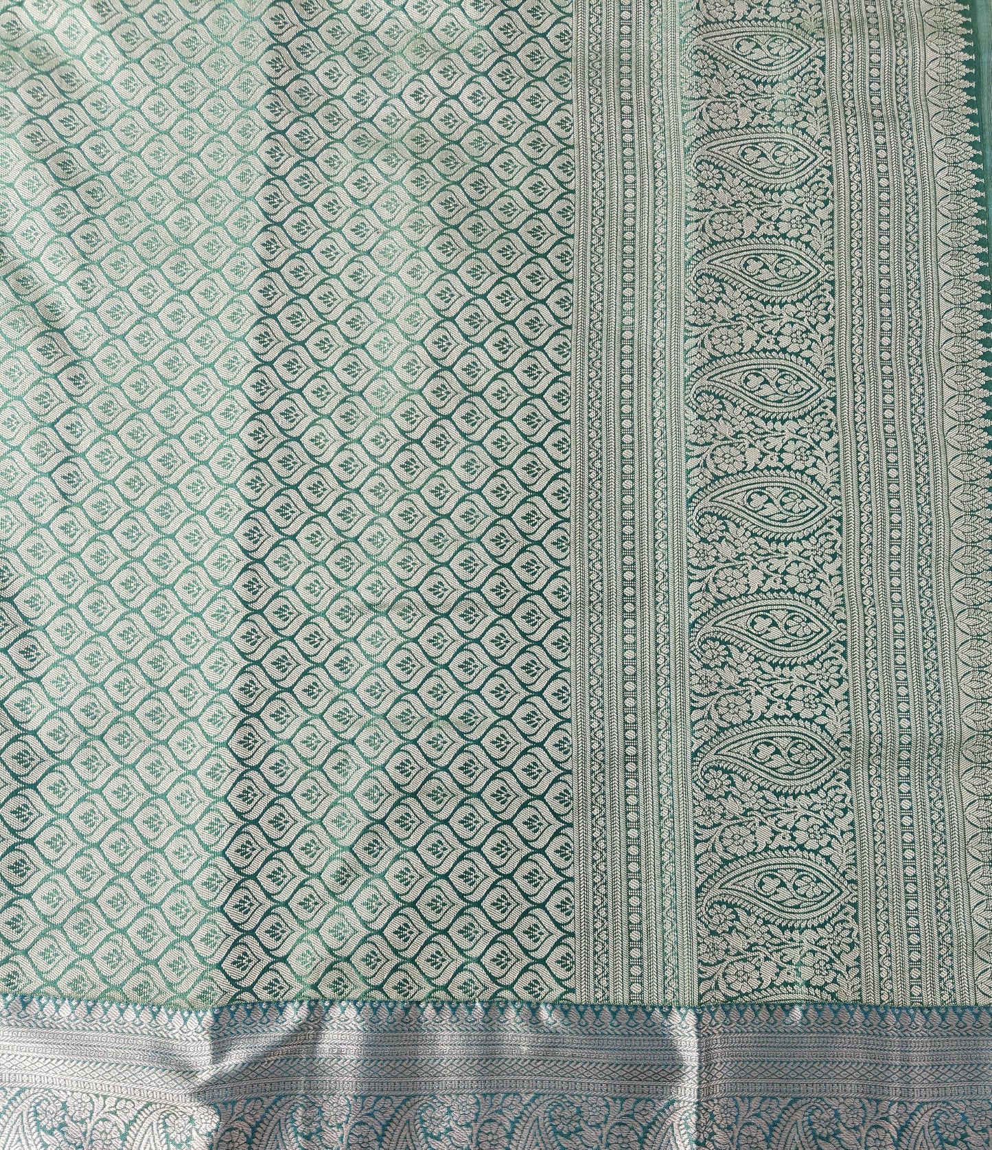 Elegance in Paisley - Kancheevaram semi-silk saree
