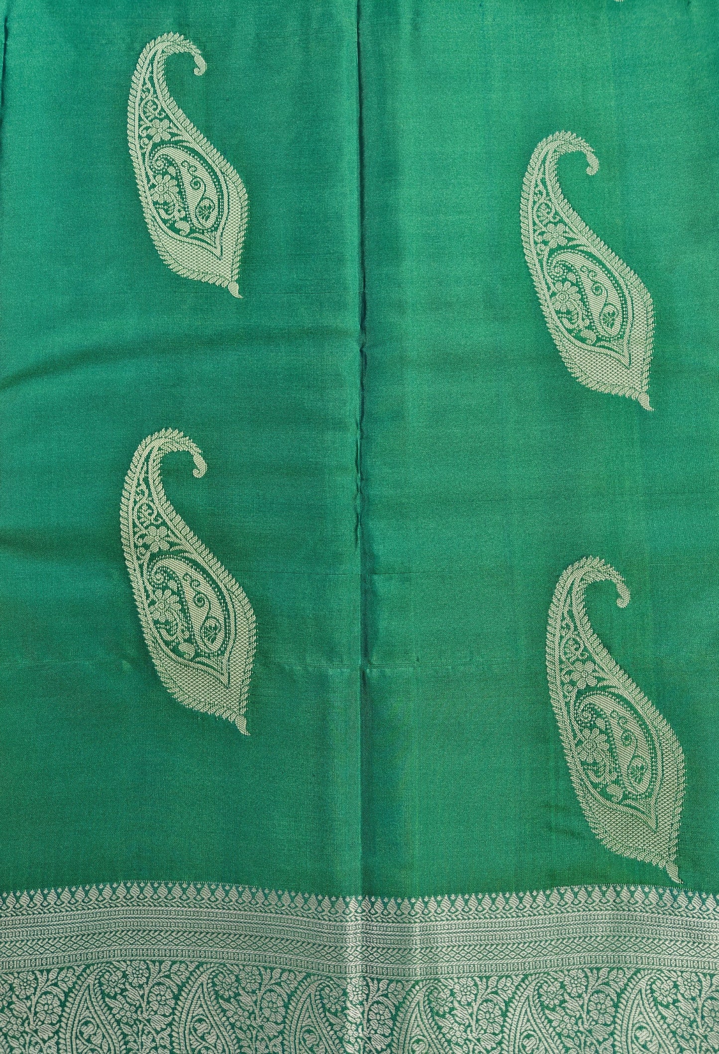Elegance in Paisley - Kancheevaram semi-silk saree