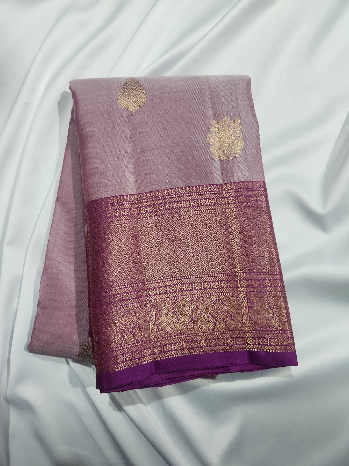 Mauve Muse - Handwoven Kancheevaram Pure Silk Saree