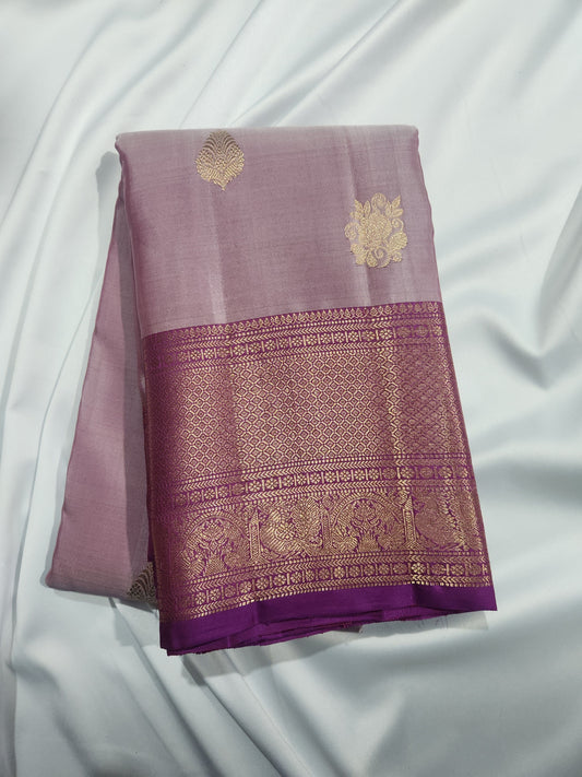 Mauve Muse - Handwoven Kancheevaram Pure Silk Saree
