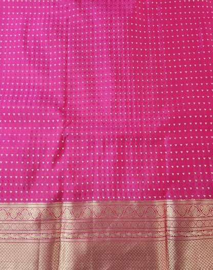 Pure Kancheevaram Silk Saree with triangle checkered pattern