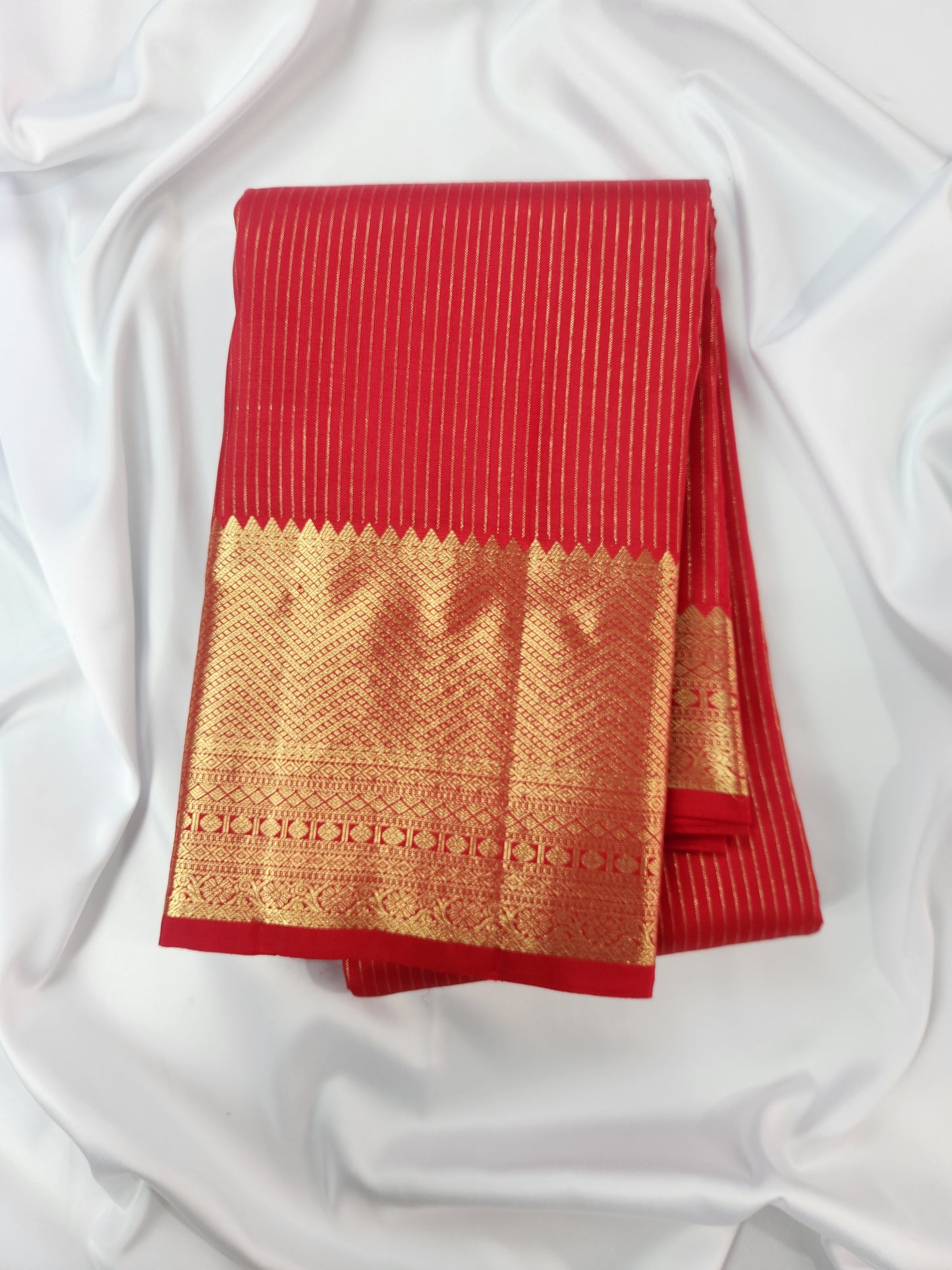 Handwoven Pure Silk Saree with vertical stripes
