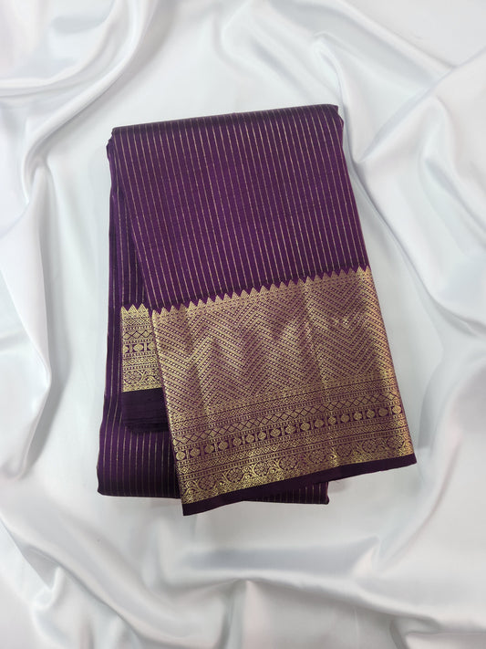 Handwoven Pure Silk Saree with vertical stripes