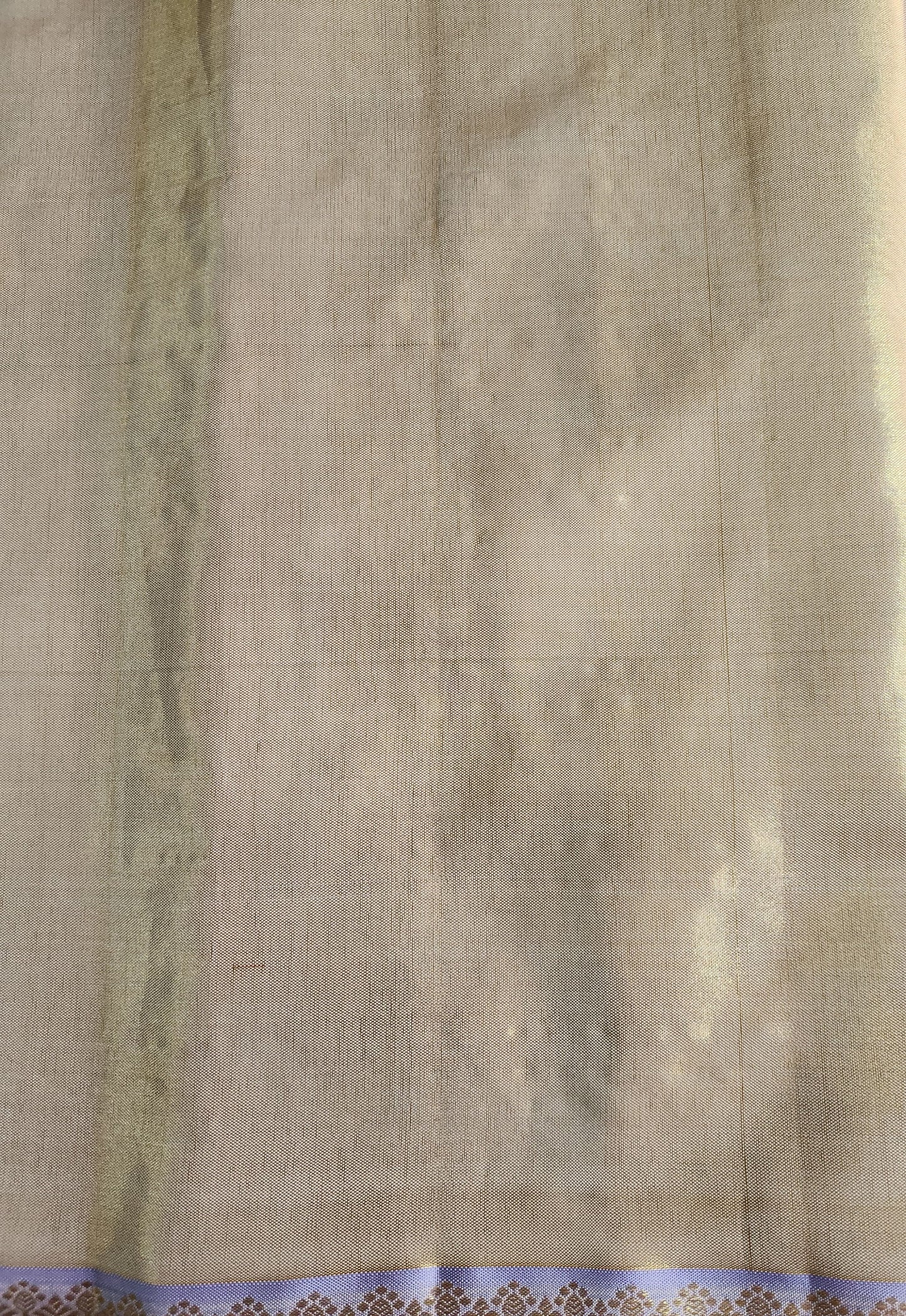 Geometric Symmetry -  Handwoven Pure Silk Tissue Saree with Brocades